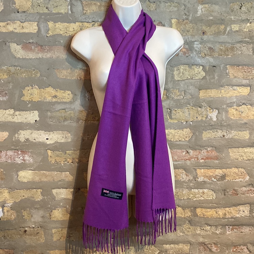 100% CASHMERE PURPLE SCARF